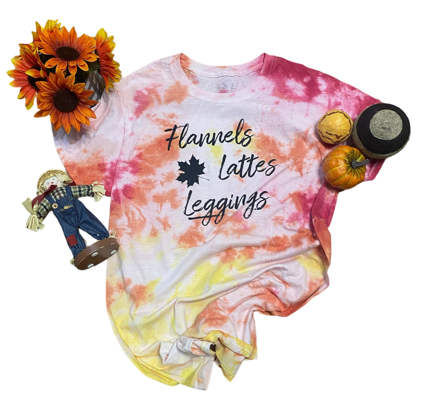 Flannels, Lattes, Leggings Tie-Dye Adult Unisex T-Shirt