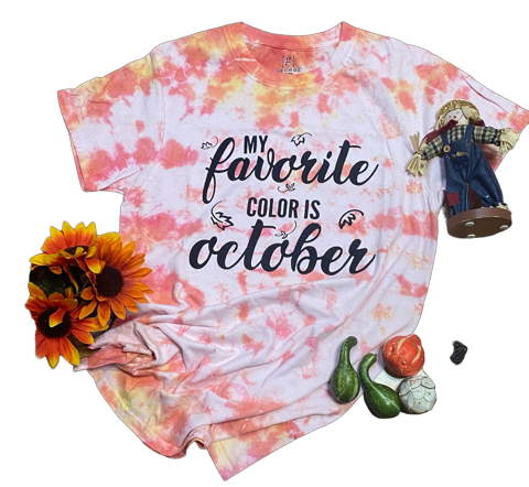 Favorite Color is October Tie-Dye Unisex T-Shirt