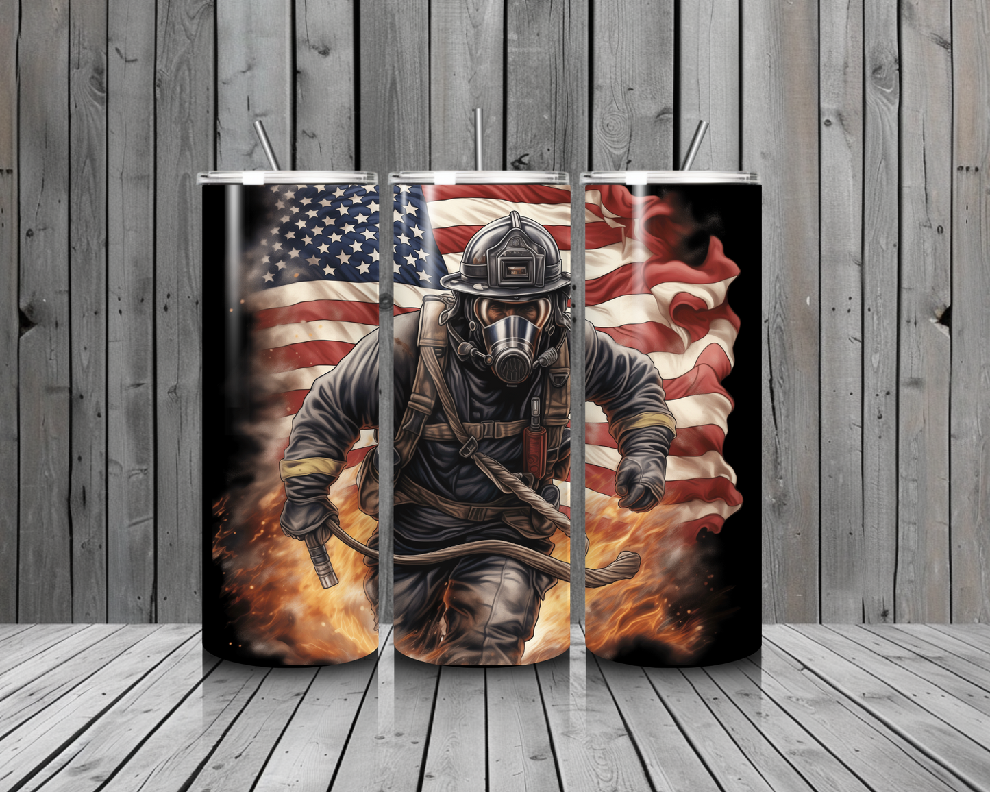 T25. American Firefighter 20oz. Stainless Steel Tumbler